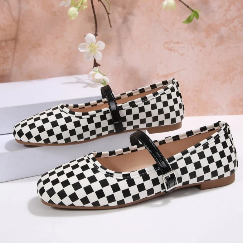 Round Toe Buckle Strap Casual Comfortable Daily Wear Ballet Style Female Flats