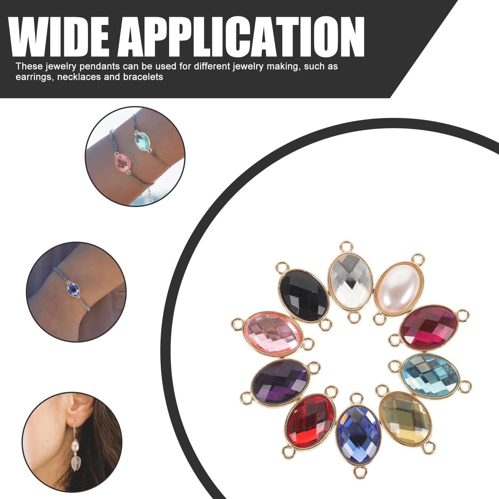 

10 Pcs Cat's Eye Pendant Connectors for Jewelry Making Bracelet Supplies Connection Circle Charms