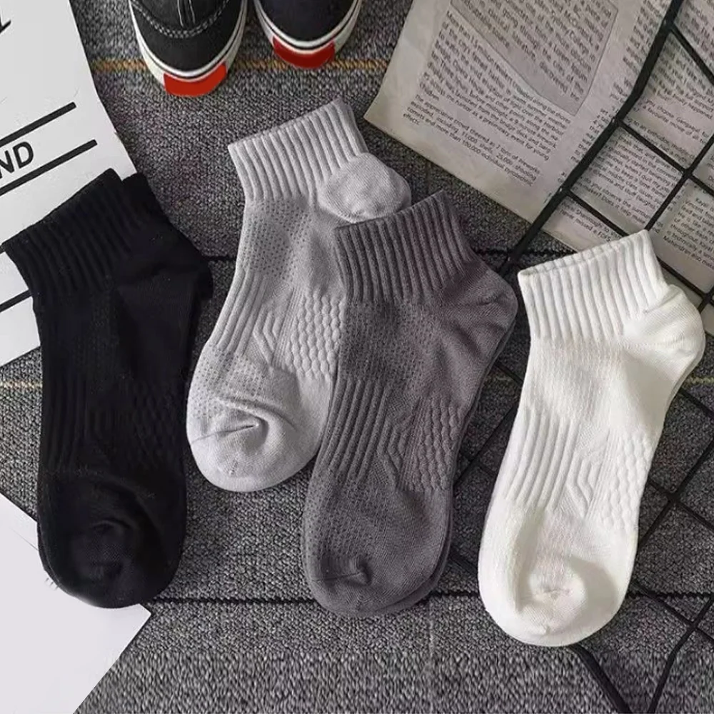 

Men Ankle Socks Thin Breathable Comfy Sport Socks Sweat Absorption All-matching Low Cut Ankle Socks Summer Boat Sox Solid Color