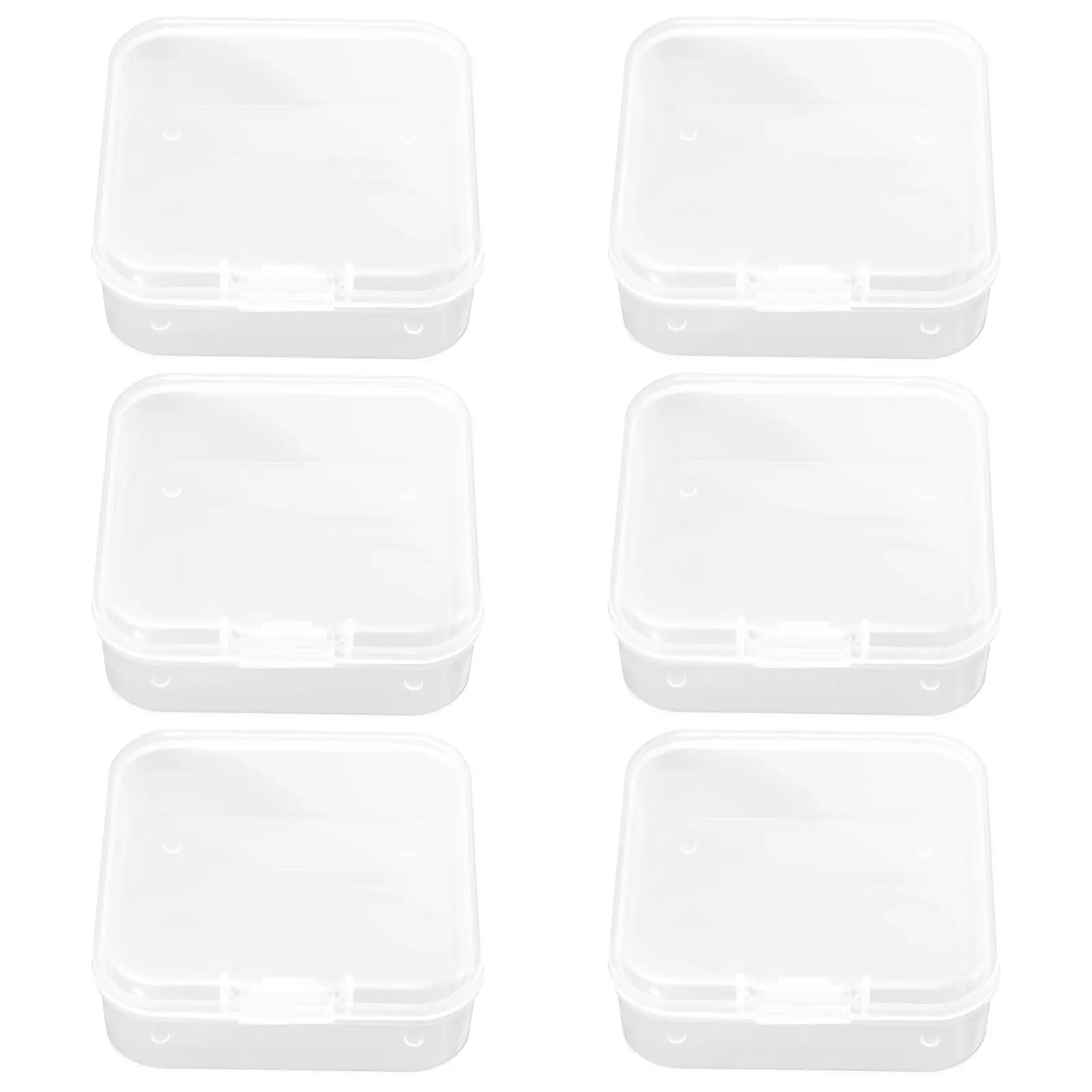 6Pcs Clear Acrylic Manicure Supplies Organizer Compact Nail Jewel Storage Box for Fake Nails Nail Art Tools Small Jewelry Travel