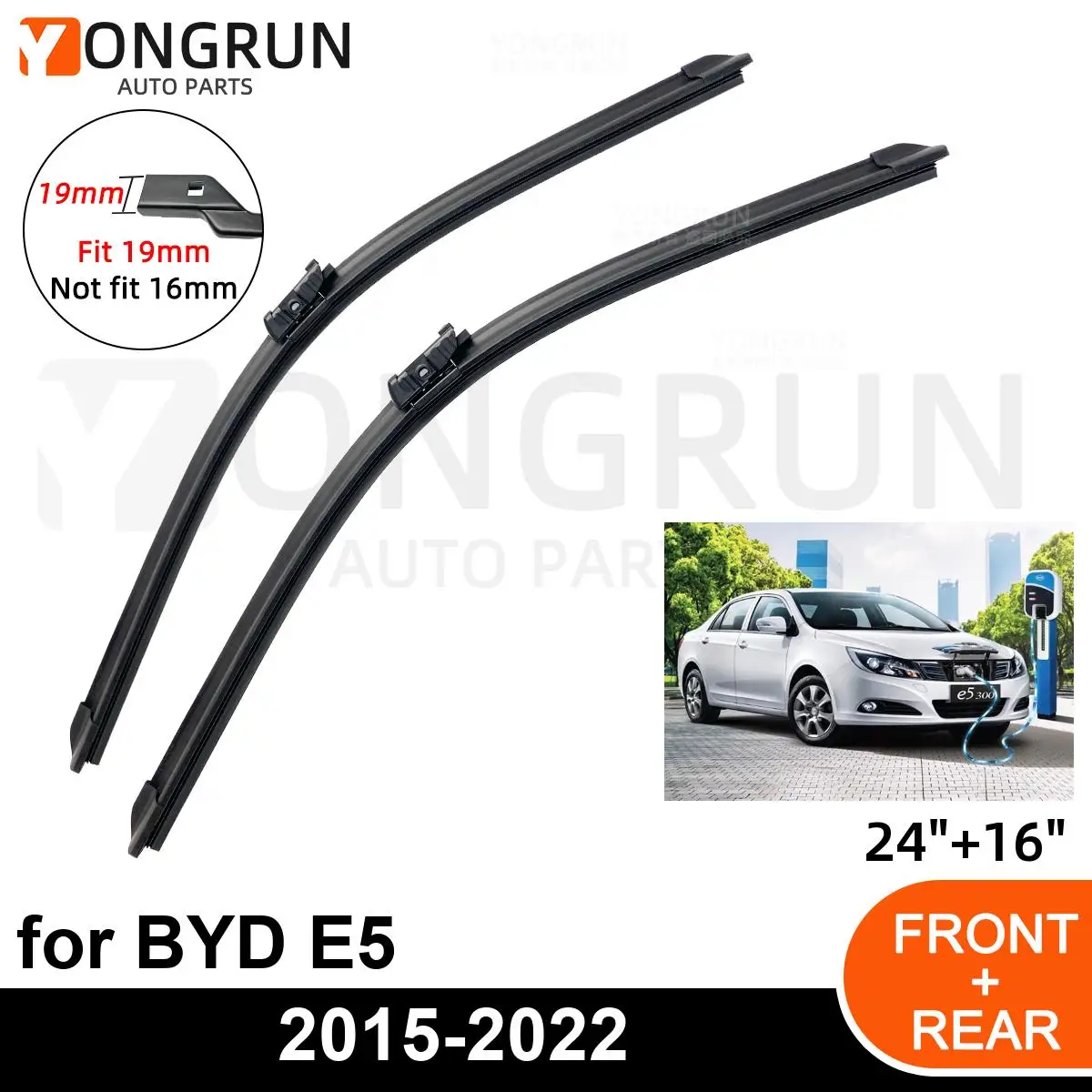 

Front Wipers For BYD E5 2015-2022 Wiper Blade Rubber 24"+16" Car Windshield Windscreen Accessories 2016 2017 2018 2019 2020 2021