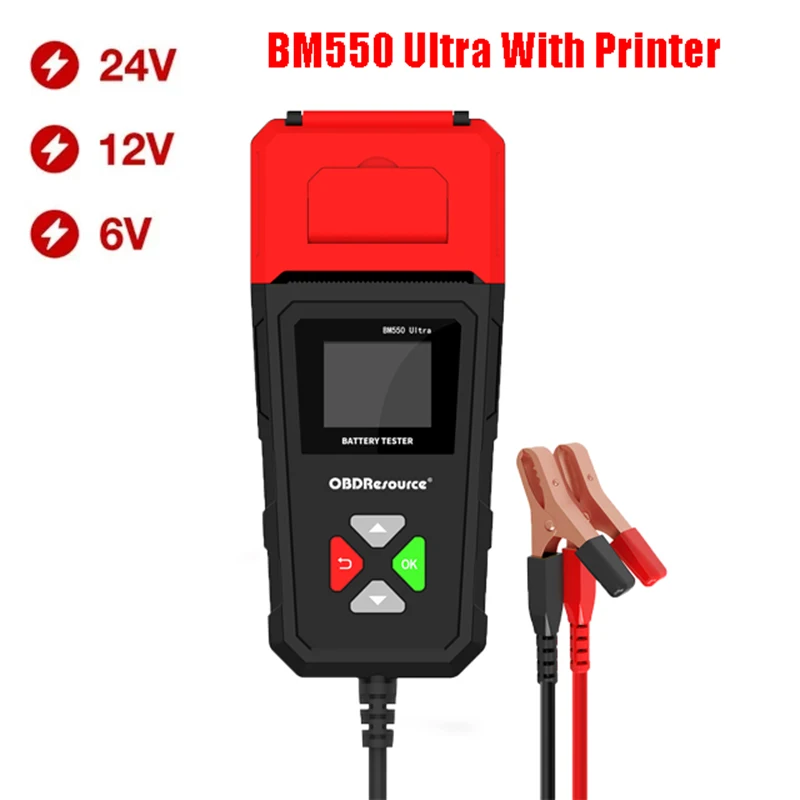 Auto-accu-tester 100-2000 CCA Auto-accu-tool 6V 12V 24V Accu-analysator BM550 Ultra Accu-tester met printer-tool