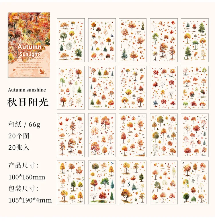 20 Sheets/pack Flower Images Die-cut Washi Sticker Book Watercolor Painting Plants Scrapbooking Creative Journal Collages