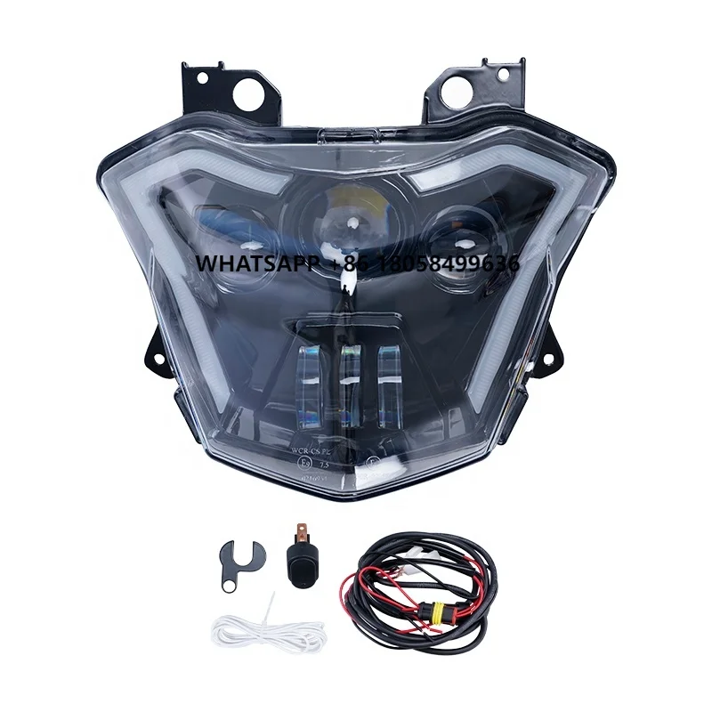 

High Performance Motorcycle LED Black Front Headlight with Hi/Lo Beam Turn Signal for K Awasaki X 300