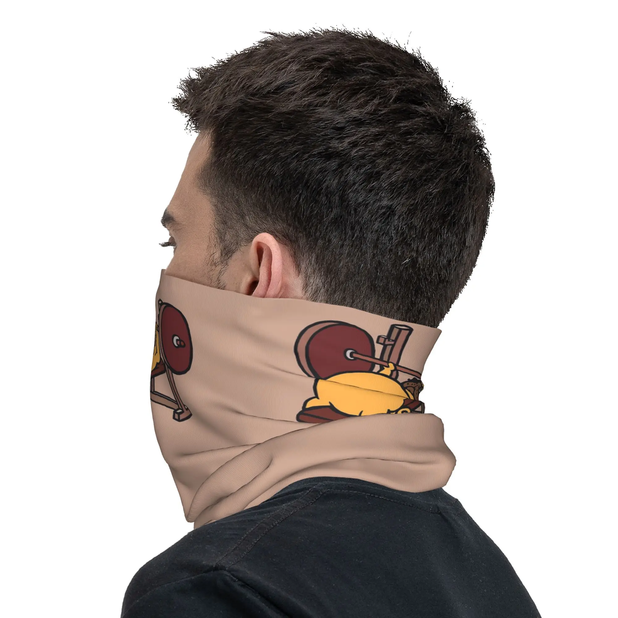 Pug Bench Press Bandana Neck Gaiter Gedrukt Gezichtssjaal Warme hoofdband Buitensporten Unisex Volwassene Het hele seizoen
