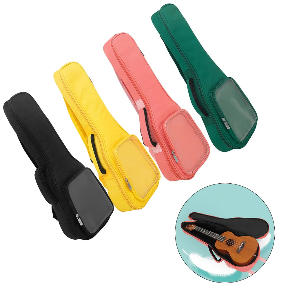 حقيبة القيثارة من قماش أكسفورد للحماية من جميع أنحاء مع حقيبة ظهر شفافة للجيب الصغير مقاس 23 بوصة