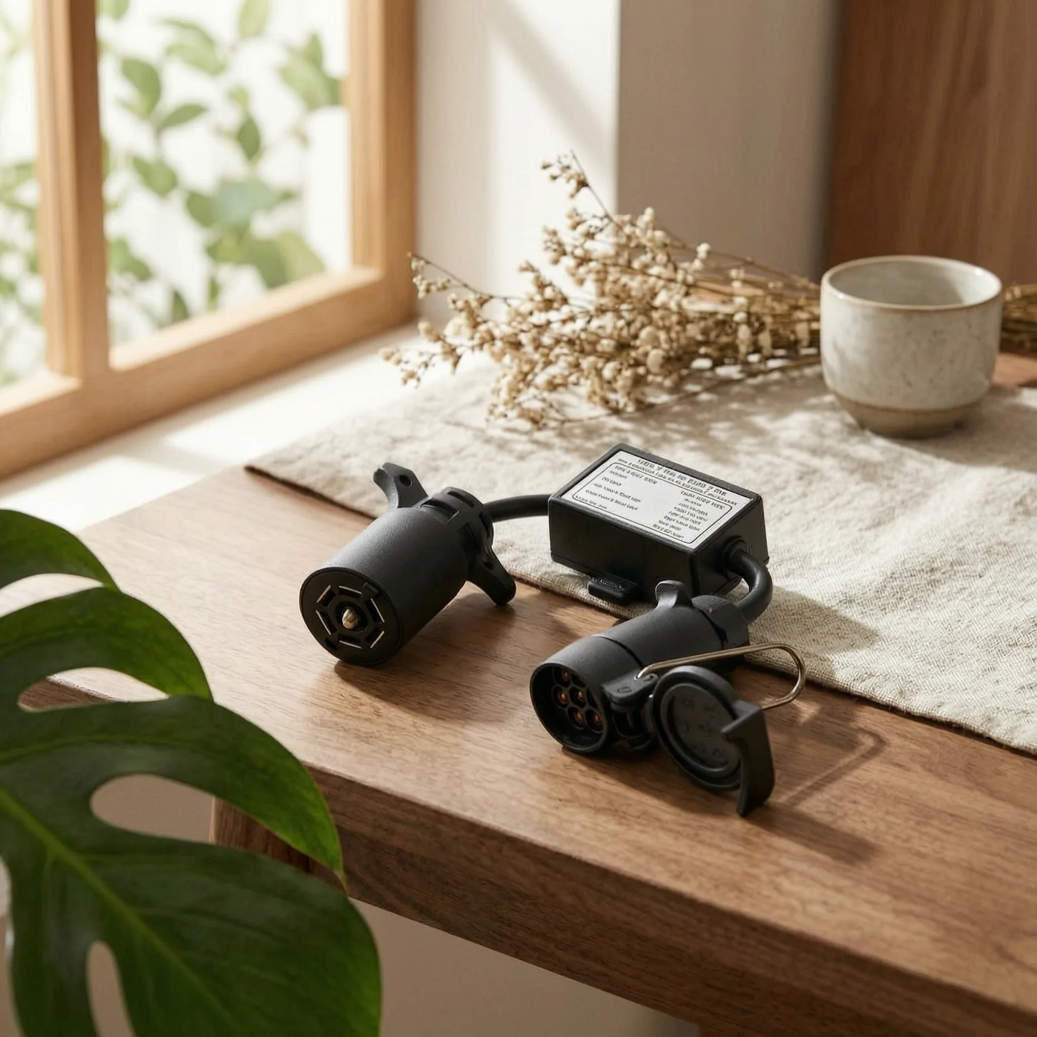 7ピン-7ピンアダプター-長持ちするトレーラー配線アダプター-重荷重対応インラインアダプター-牽引用