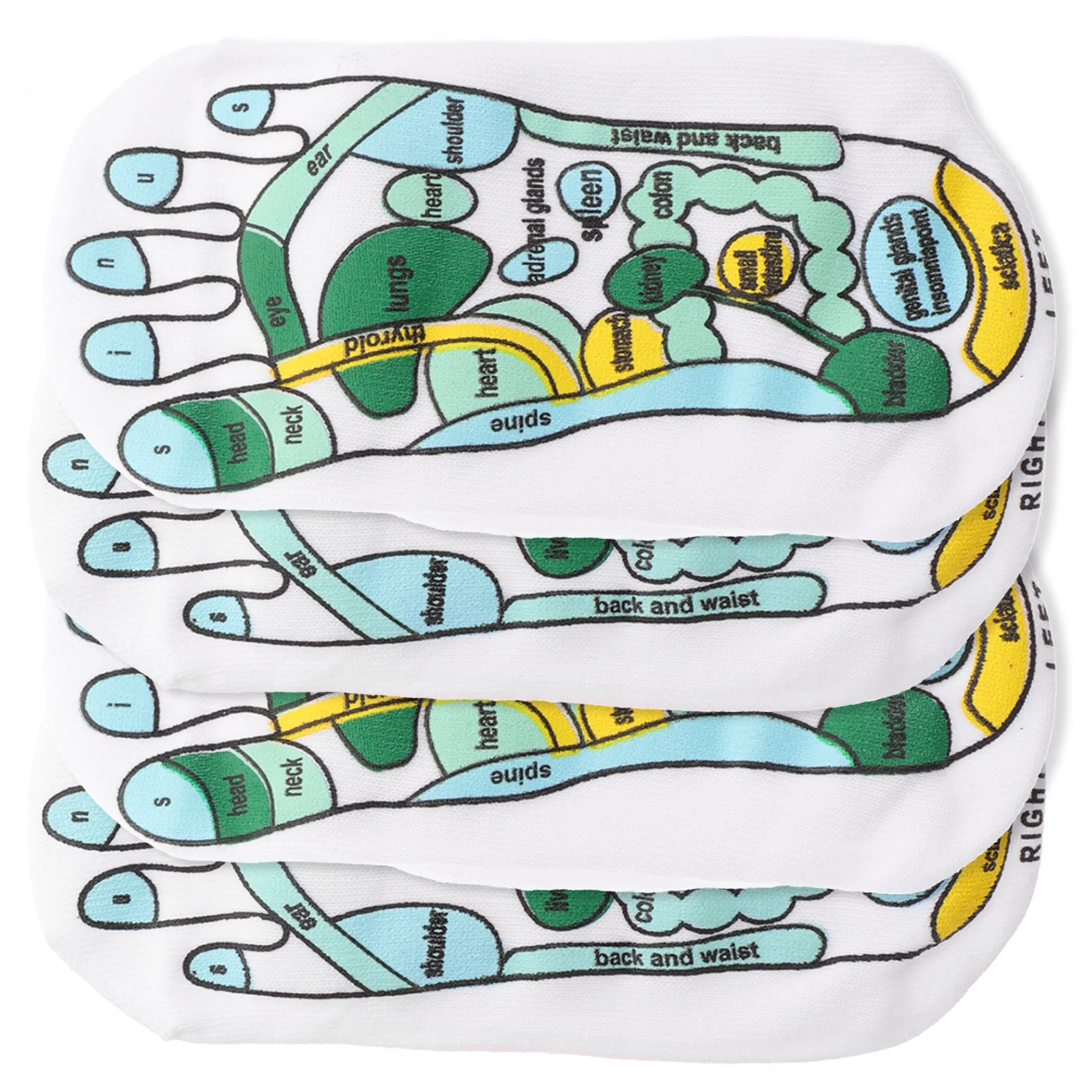 

2Pairs Acupressure Reflexology Socks Detailed Diagrams Portable Massaging Supplies for Couples Reflexology Tools