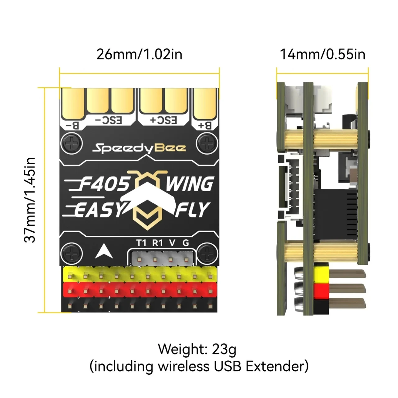 SpeedyBee F405 WING MINI Fixed Wing Flight Controller 2-6S LiPo for RC Fixed Wing Model Ai-rplane Dro-ne - view 3