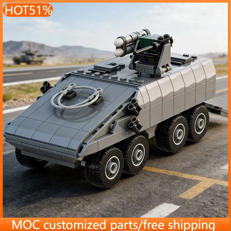 

568 PCS Armored Vehicle Bricks Military Boxer APC MOC Customize Modular Building Block Kids Creative DIY Boys Festival Toy Gift