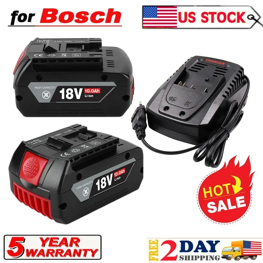 NEW For BOSCH Authentic 18V 10AH LITHIUM-ION BATTERY GBA 18V 10AH 18V Professional GBA GSR GSB BAT618 BAT609 w/Fuel Guage