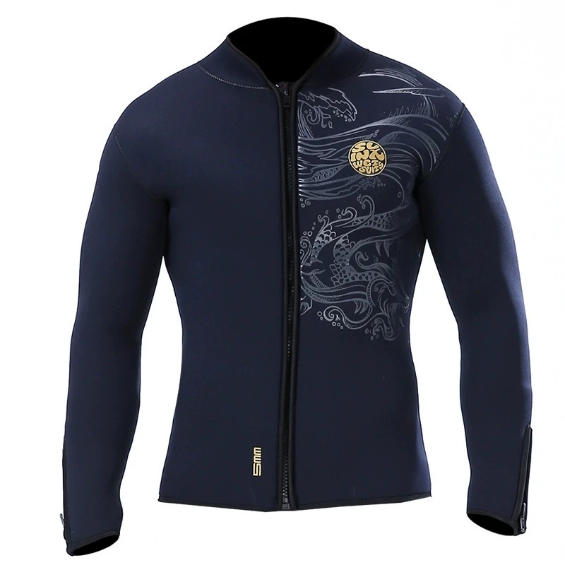 

Мужская неопреновая подкладка для полотенец 5 мм, верхняя куртка для термодайвинга, подводная охота, подводное плавание, серфинг, отдельный гидрокостюм, зимний купальник