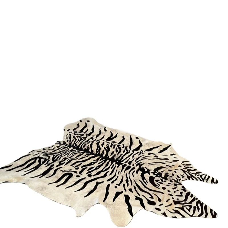 Whole tiger pattern cowhide fur integrated home decoration carpet, sofa furniture leather