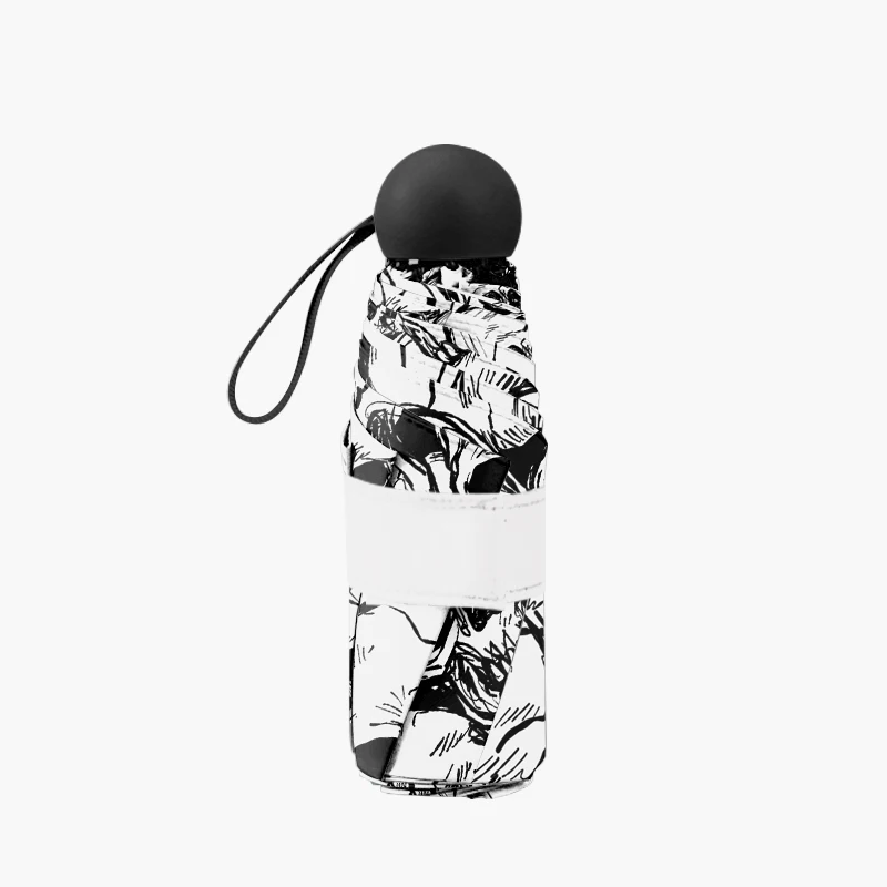 Skull Five fold folding umbrella Travel sunscreen vinyl UV protection Creative trend portable pocket boys umbrella shade