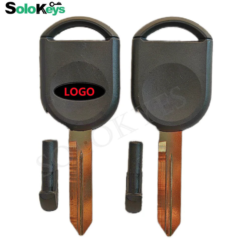 10Pcs/Lot SOLOKEYS Replacement Transponder Key Shell Fob For Ford Taurus  Holder Brand New Blank Uncut Blades With LOGO