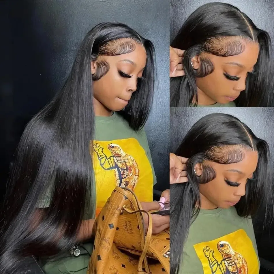 

200% 30Inch Straight Lace Front Wigs Human Hair 13x6 HD Lace Frontal Wig 13X4 Bone Straight Human Hair Wig Pre Plucked For Women