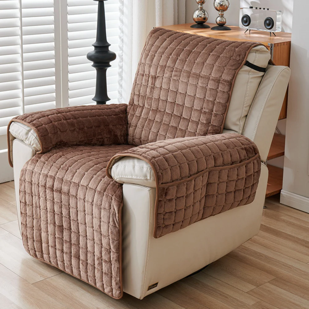 1seater Waterproof Recliner Cover Solid Color Quilted Armchair Slipcover Pet Kids Accent Couch Cushion Living Room Hotel Home