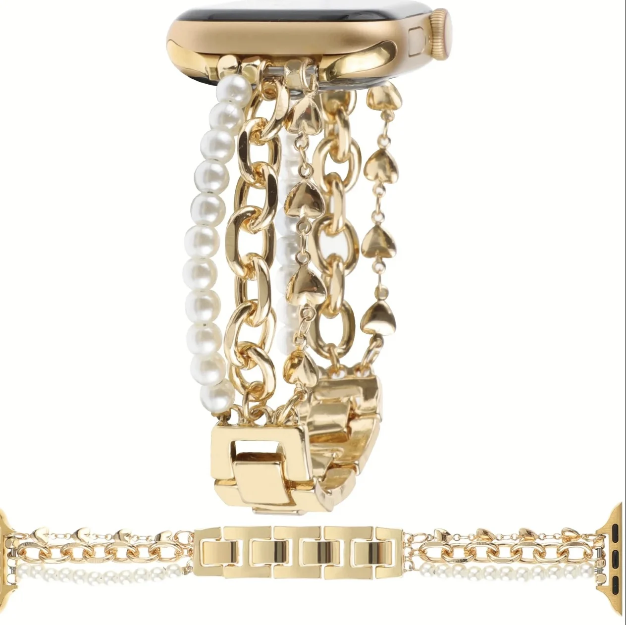 Elegant Bracelet Link for Apple Watch Band Women Series 11/8/7/6/10/9 40mm 41mm 38mm 42mm 44mm 45mm 46mm Strap