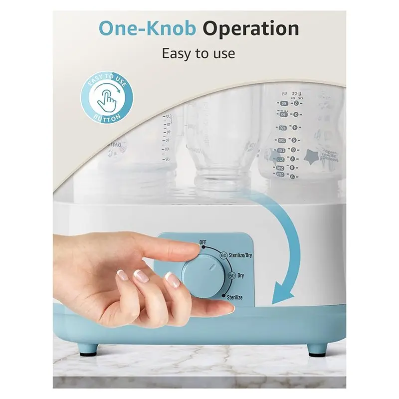 A52Q-Adjustable Large Bottle Sterilizer And Dryer Electric Steam Baby Bottle Sterilizer Bottle Sanitizers EU EU Plug