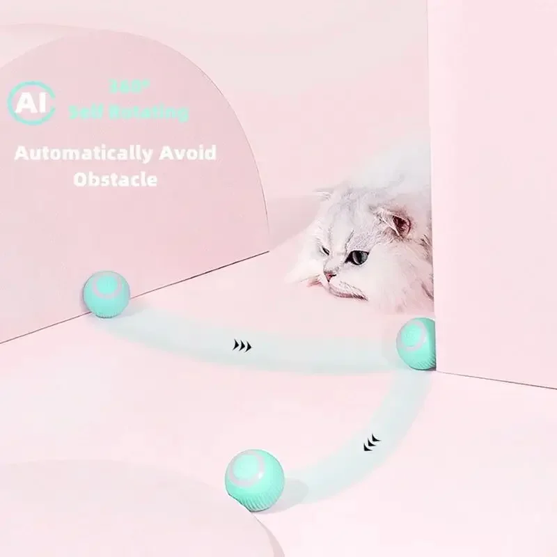 Juguetes de pelota rodante para gatos inteligentes, juguetes recargables para gatos, pelota de movimiento, juguetes para gatitos con movimiento para juegos interactivos en interiores