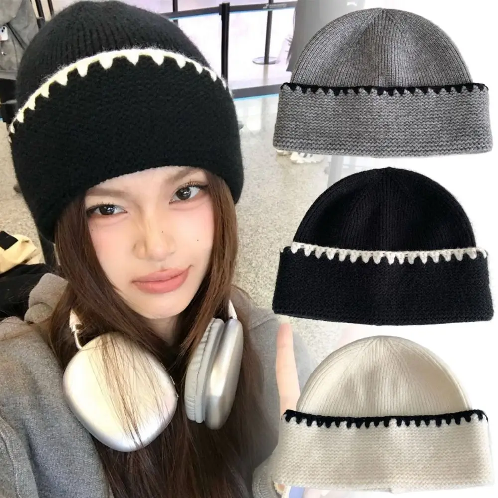 

Women's Fashion Ear Protection Warm Knitted Hat Simple Trendy Cold Hat Versatile Full Coverage Beanies Autumn Winter Outdoor
