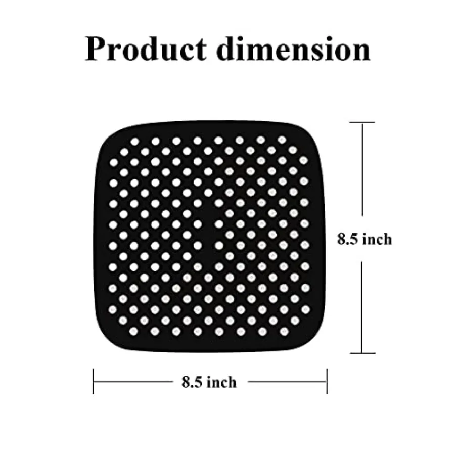 Air Fryer Silicone Liners, 2 Pack 8.5 Inch Reusable Food-Grade Silicone Mat, Non-stick Heat Resistant Air Fryer Accessories