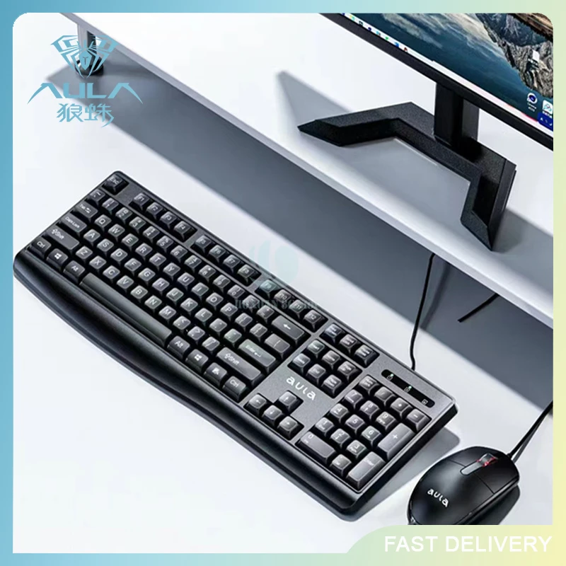 Aula  Ac101pro  Gamer Keyboard For Tablet Wired Keyboard And Mouse Set Laptop Desktop Computer Keyboard And Mouse Office Set