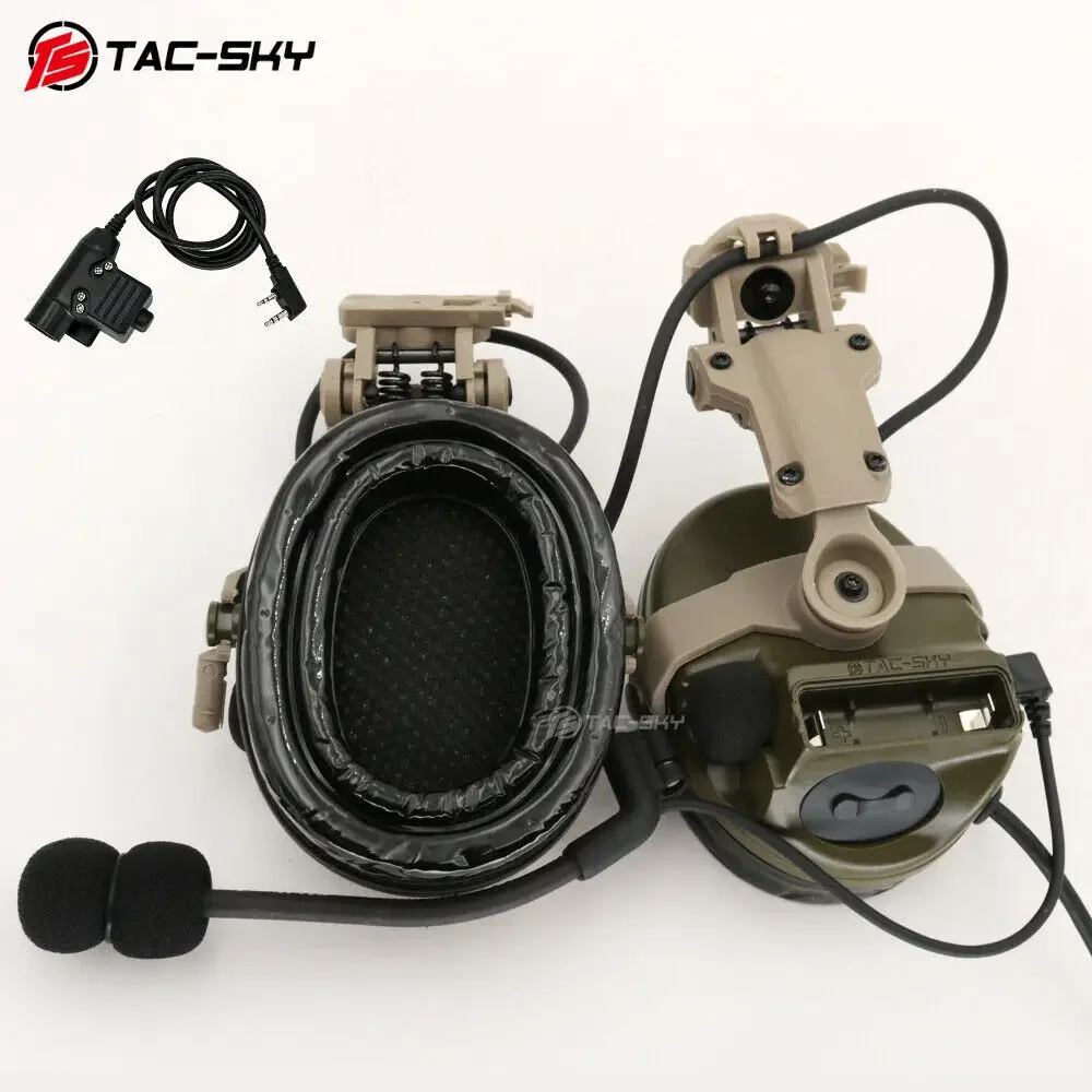 TAC-SKY COMTAC III Tactical ARC Track Adapter Noise Cancelling Pickup Hunting Airsoft Walkie Talkie Headphones COMTAC C3 Headset