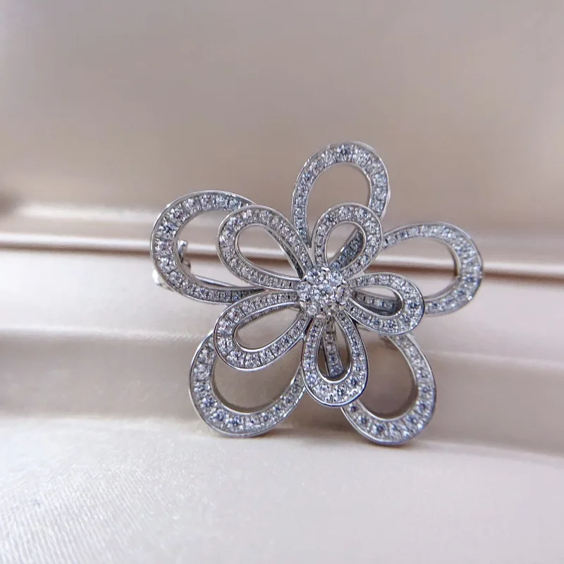 PT950 Platinum necklace - dual-purpose necklace - double-layered lace micro-set jewelry necklace as a gift