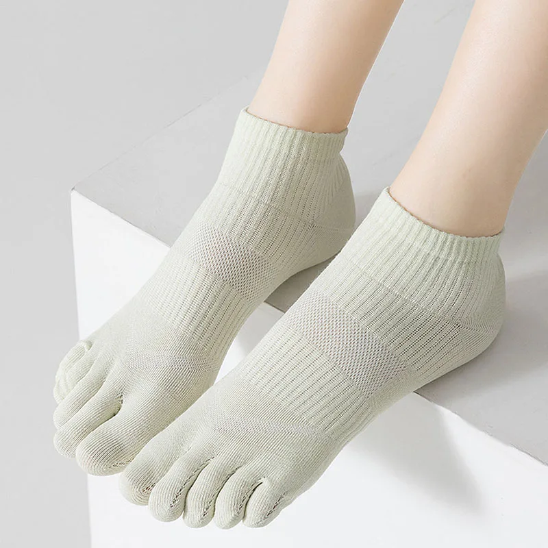 Summer Five Finger Toe Socks For Women Sweet Candy Color Thin Breathable Cotton Socks Sweat Absorbing Split Toe Short Tube Socks