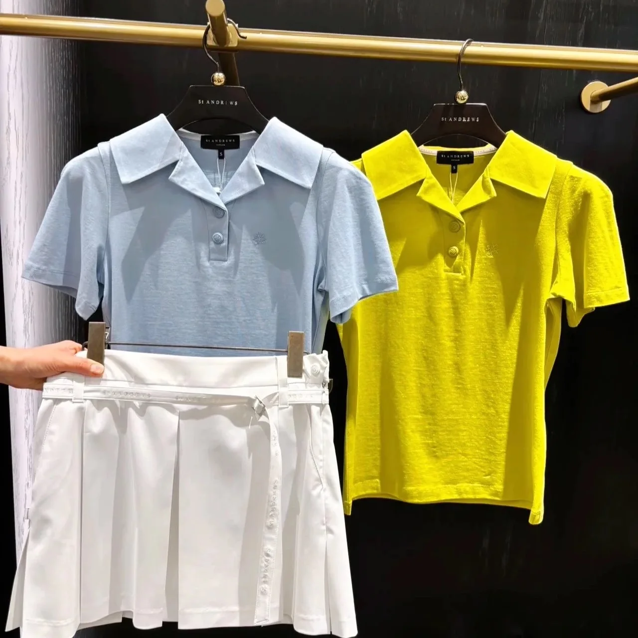 ST ANDREWS pakaian Golf wanita, baju Polo kerah lengan pendek nyaman untuk olahraga 2024