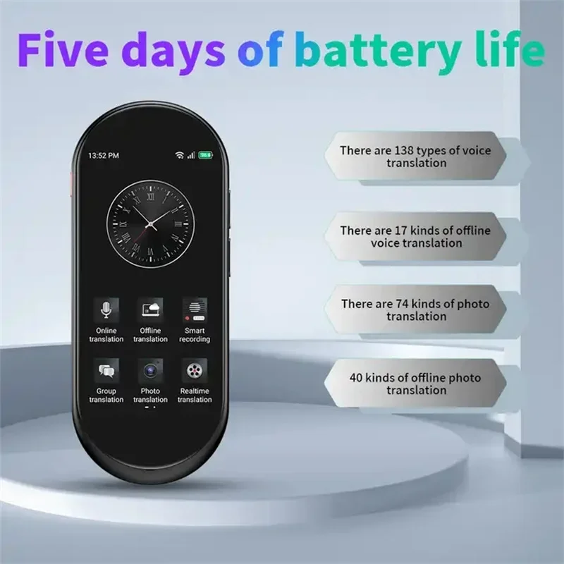 A10 Voice Translator 4.1inch Chat GPT Multi-Language 4G SIM Intelligent Real-time Translation Device for Global Travel Learner