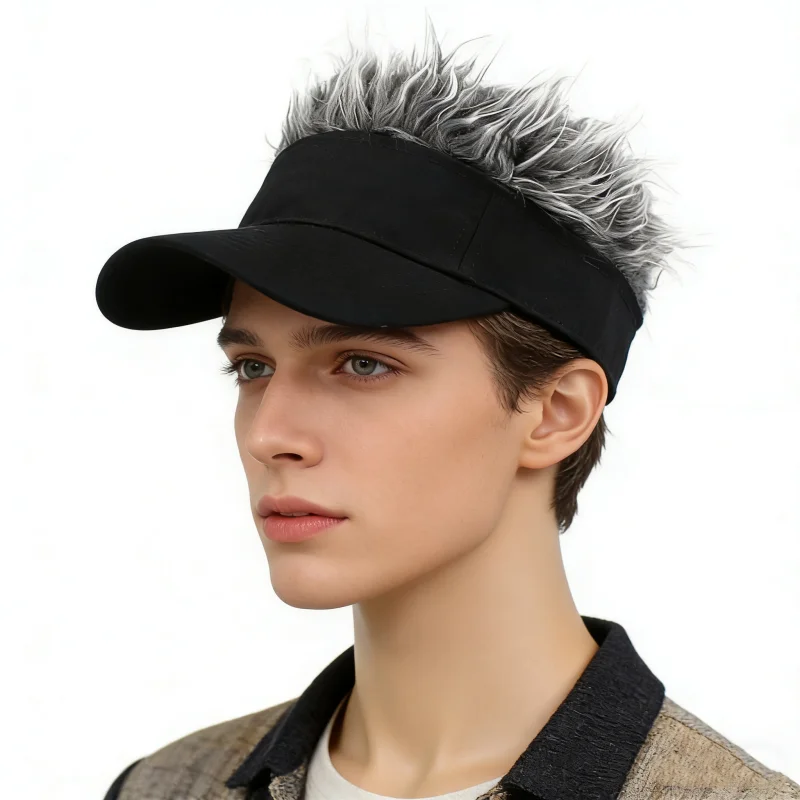 Men Women Synthetic Spiked Wig Hair Golf Baseball Cap Fake Hair An-ti UV Sunhat Sports Running Sunshade Visors Hip-Hop Headwear - view 4