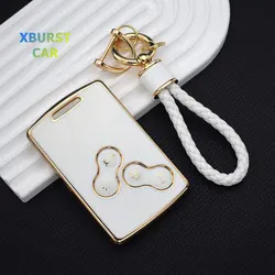 TPU Auto Remote Key Case Abdeckung für Renault Laguna Megane szenische Clio Captur Fluence Koleos Logan Staub tuch Sandero Shell Fob Halter