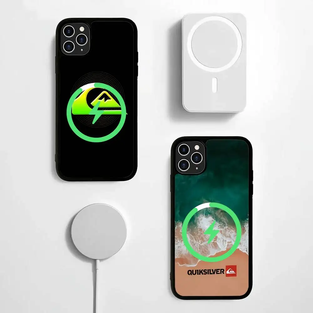 Q-QuiksilverS LOGO For Magsafe Case For IPhone 17 16 Pro Max 15 14 Plus 13 12 11 Wireless Charging Phone Cover