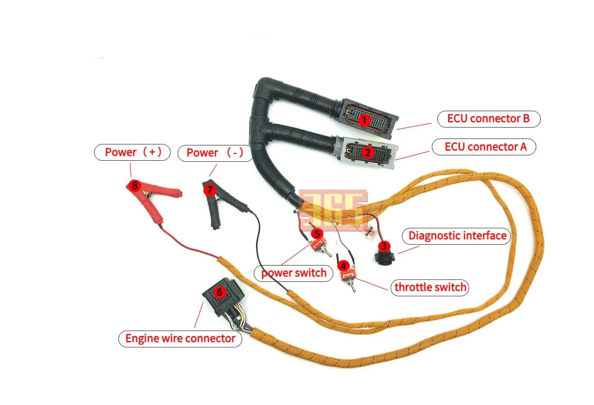 High quality wiring harness for Vovo D6E D7E engine start test cable 88894000 for Vovo Excavator Engin multifunction