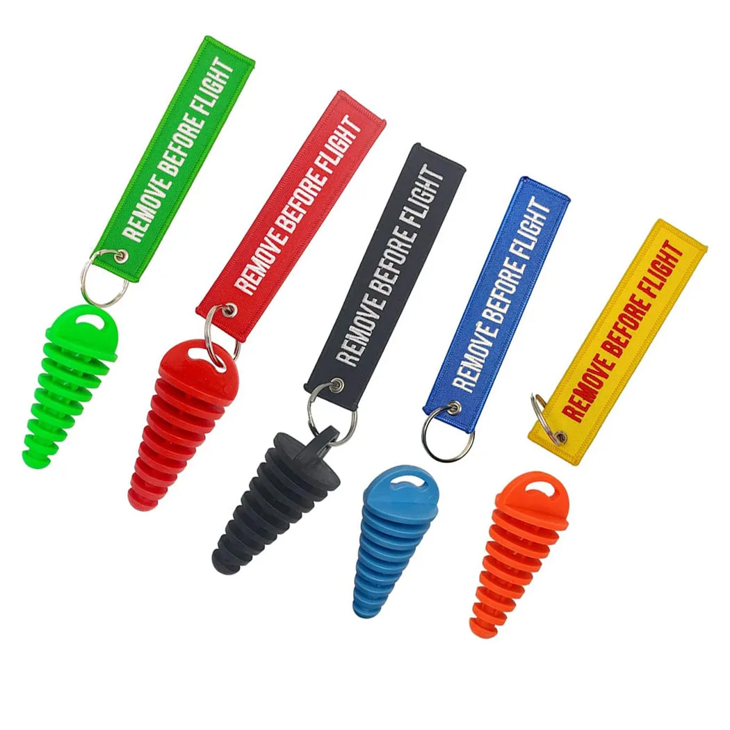 Wash Plugs, Exhaust Motorcycle Dirt Bike 2 Stroke W/Streamer Remove Before Start Engine ATV Quad Rubber Exhaust Pipe Plugs