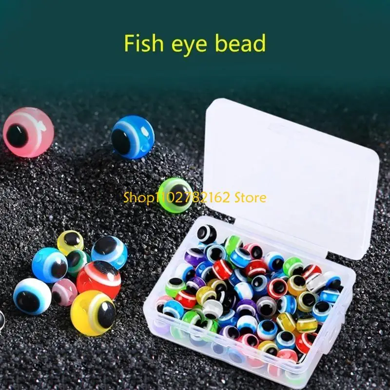 547B 100Pcs Fish Eye Beads Fishing Line Beads Assorted Color Fishing Beads Floating Balls Stopper Beads Fish Baits Eggs Beads