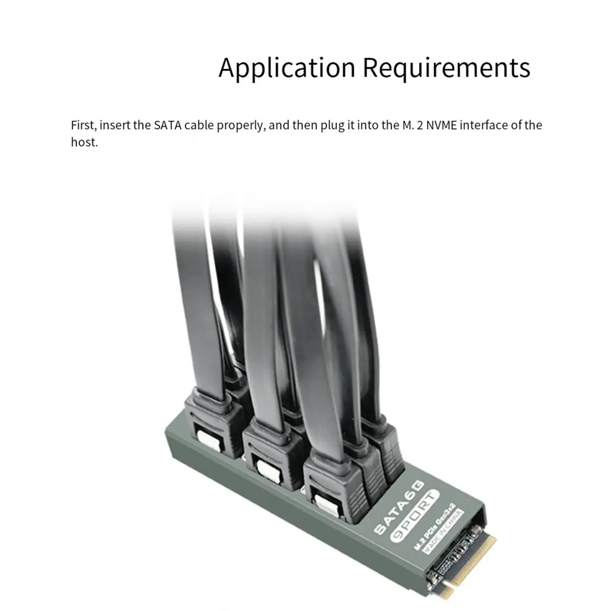 

OKgood M2 PCIe SATA 9-Port SATA 3.0 6Gbps Adapter Card Nvme Mkey Supports Network Storage Hard Drive Expansion