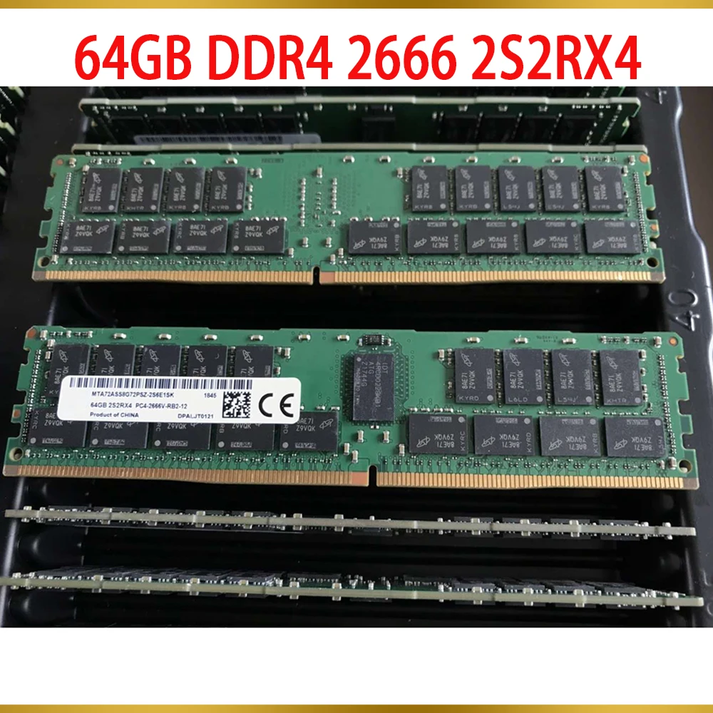 1Pcs For MT 64G 64GB DDR4 2666 2S2RX4 PC4-2666V RAM RDIMM REG Memory