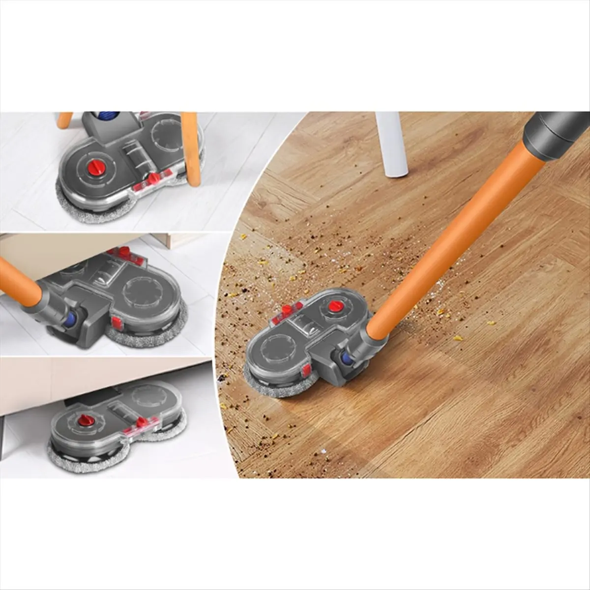 

(ABJZ) Электрическая насадка-швабра для пылесосов Dyson V15 V11 V10 V8 V7 с отсоединяемым резервуаром для воды и 12 многоразовыми насадками для швабры