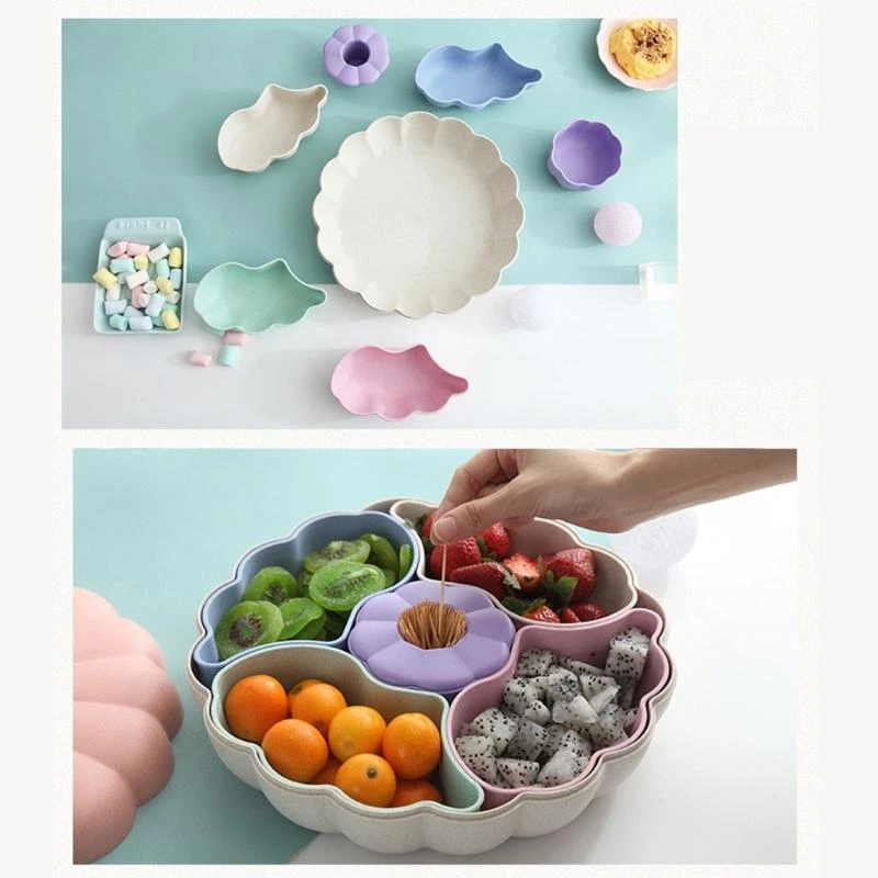 547F Pumpkin Fruit Bowl Candy Storage Box Tray with Toothpick Party