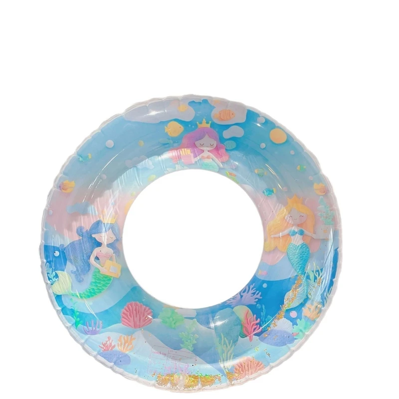 Zeemeermin Glitter Zwemmen Ring Opblaasbaar Voor Kinderen Volwassenen Zwembad Strand Float Cartoon Vissenstaart Ontwerp Onderarm Float Speelgoed