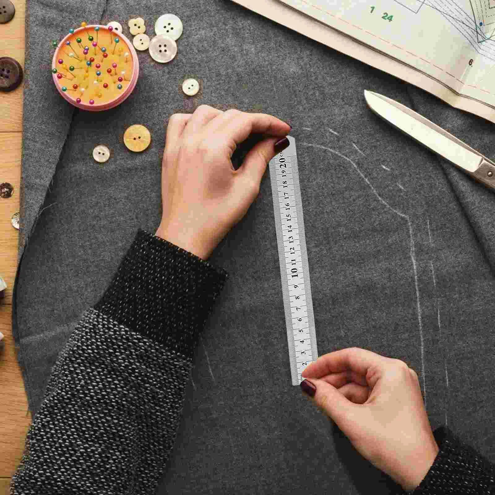 3 Pcs Steel Scale Ruler Mechanic Tools Rulers For Kids Metal Construction Thick Metric Office Child The