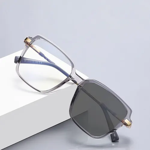 Imagen 2 del producto VKYEE, monturas personalizadas grandes, gafas de lectura antiluz azul para mujer, gafas graduadas personalizables para miopía e hipermetropía PFD2212