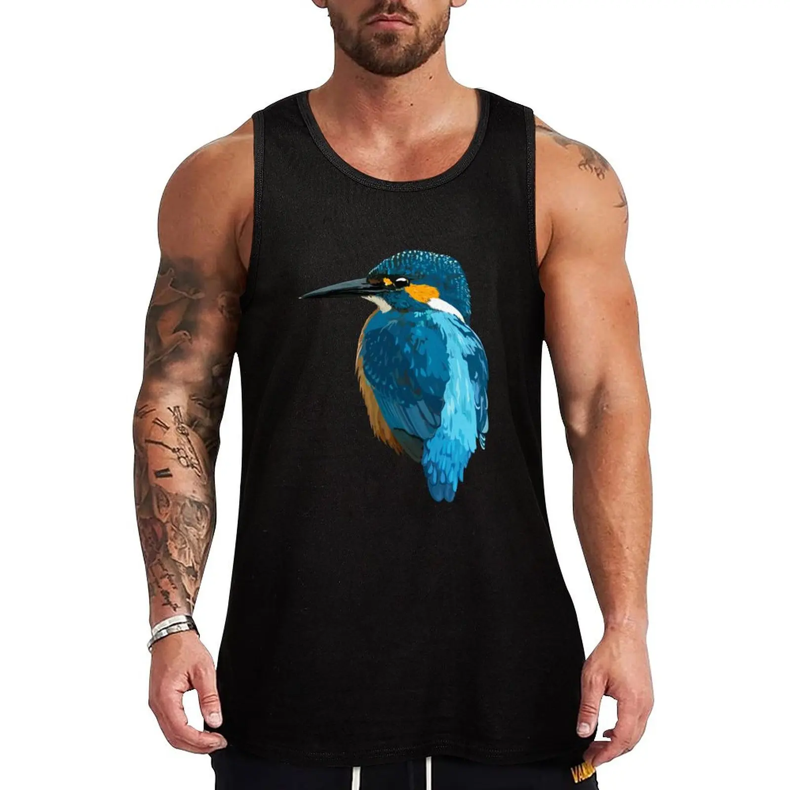 Kingfisher Tank Top gym accessories man Short sleeve Men's t-shirts basketball