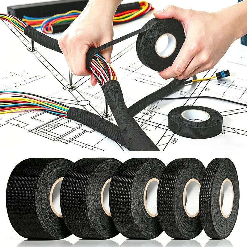 Heat Resistant Soundproof Automotive Wiring Harness Tape Wire And Cable Protection Insulation Self-Adhesive Cloth Tape
