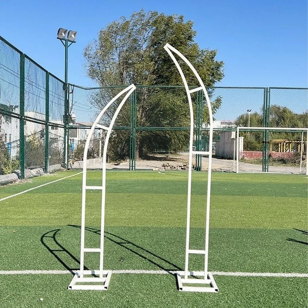 

Wedding Arches for Ceremony, Metal Arch Backdrop Stand Curved Cow Horn Shape with Base Frame for Wedding Birthday Party Decorati