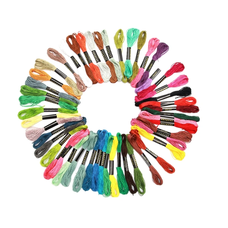 50Pcs Nici Nici do haftu Diy Knitting Ręcznie robiona nić do szycia Skeins Craft Haft Thread Linha De Costura Kit