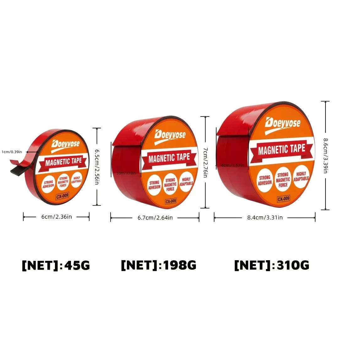 Doeyvose Flexible Rubber Magnetic Tape,  Perfect for Wall, Fridge, Photos, Posters, Home and Daily Office Storage view 2